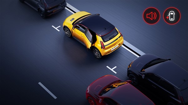 occupant safe exit alert - Renault 5 E-Tech electric